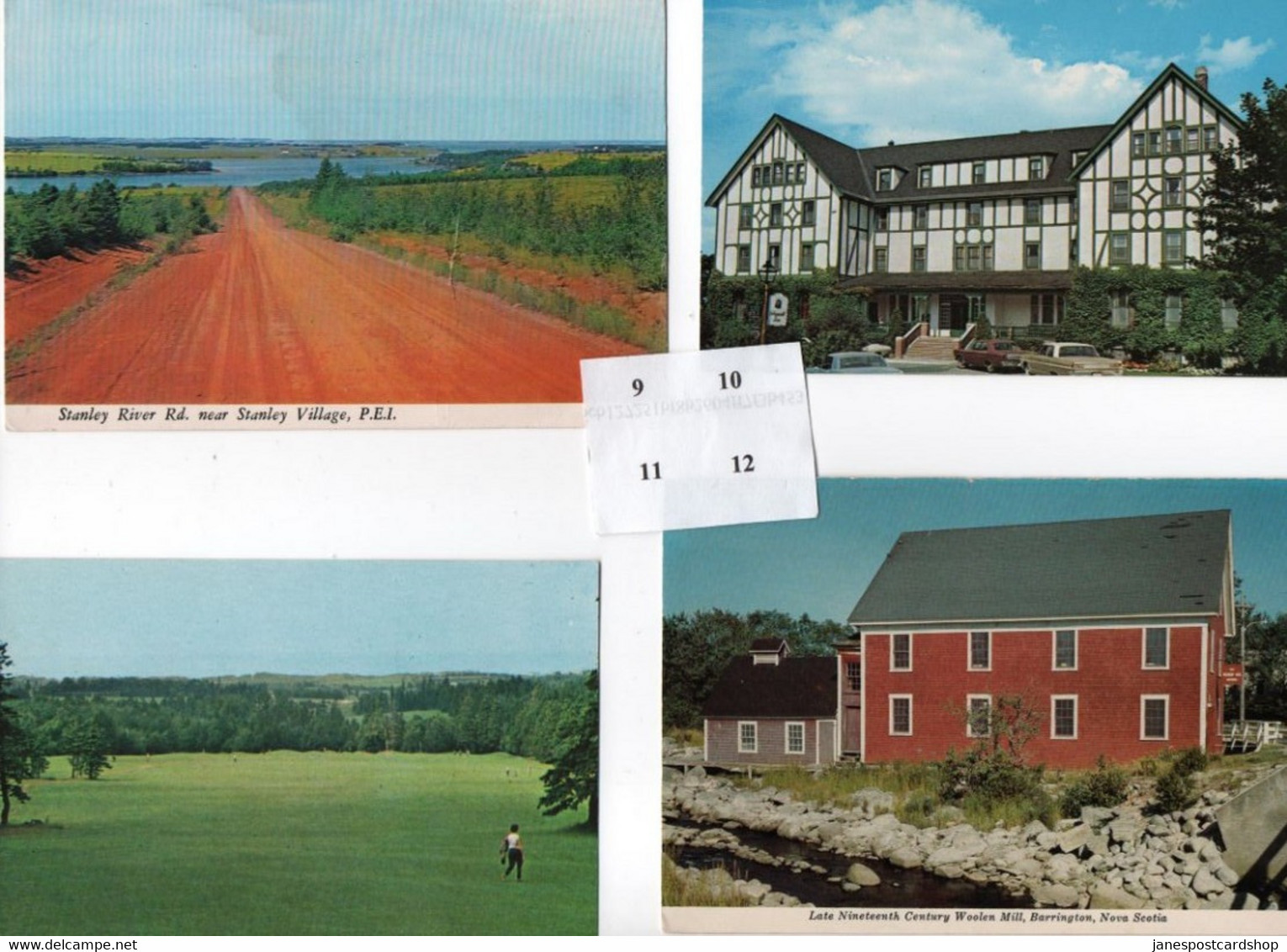 FOUR POSTCARDS - STANLEY RIVER ROAD P.E.I. - THE GLYNMILL INN - CORNER BROOK , NEWFOUNDLAND, GOLF COURSE P.E.I.  MILL - Andere & Zonder Classificatie