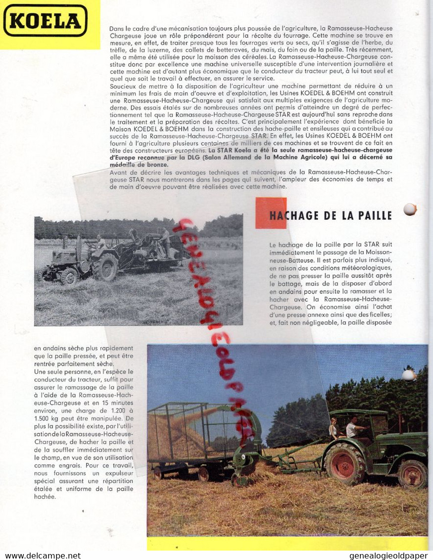 67-LINGOLSHEIM -STRASBOURG-  PROSPECTUS PUBLICITE GOETZMANN RECOLTEUSE KOELASTAR KOLA  TRACTEUR-AGRICULTURE - Otros & Sin Clasificación