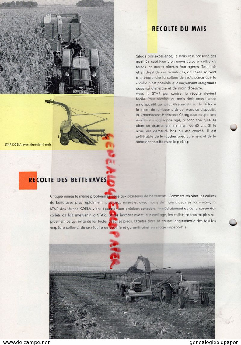 67-LINGOLSHEIM -STRASBOURG-  PROSPECTUS PUBLICITE GOETZMANN RECOLTEUSE KOELASTAR KOLA  TRACTEUR-AGRICULTURE