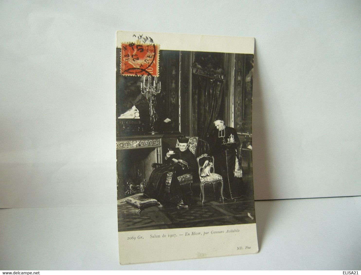 2069. GR . SALON DE 1907 EN HIVER PAR GENNARO AVITABILE CPA 1907 - Bourses & Salons De Collections