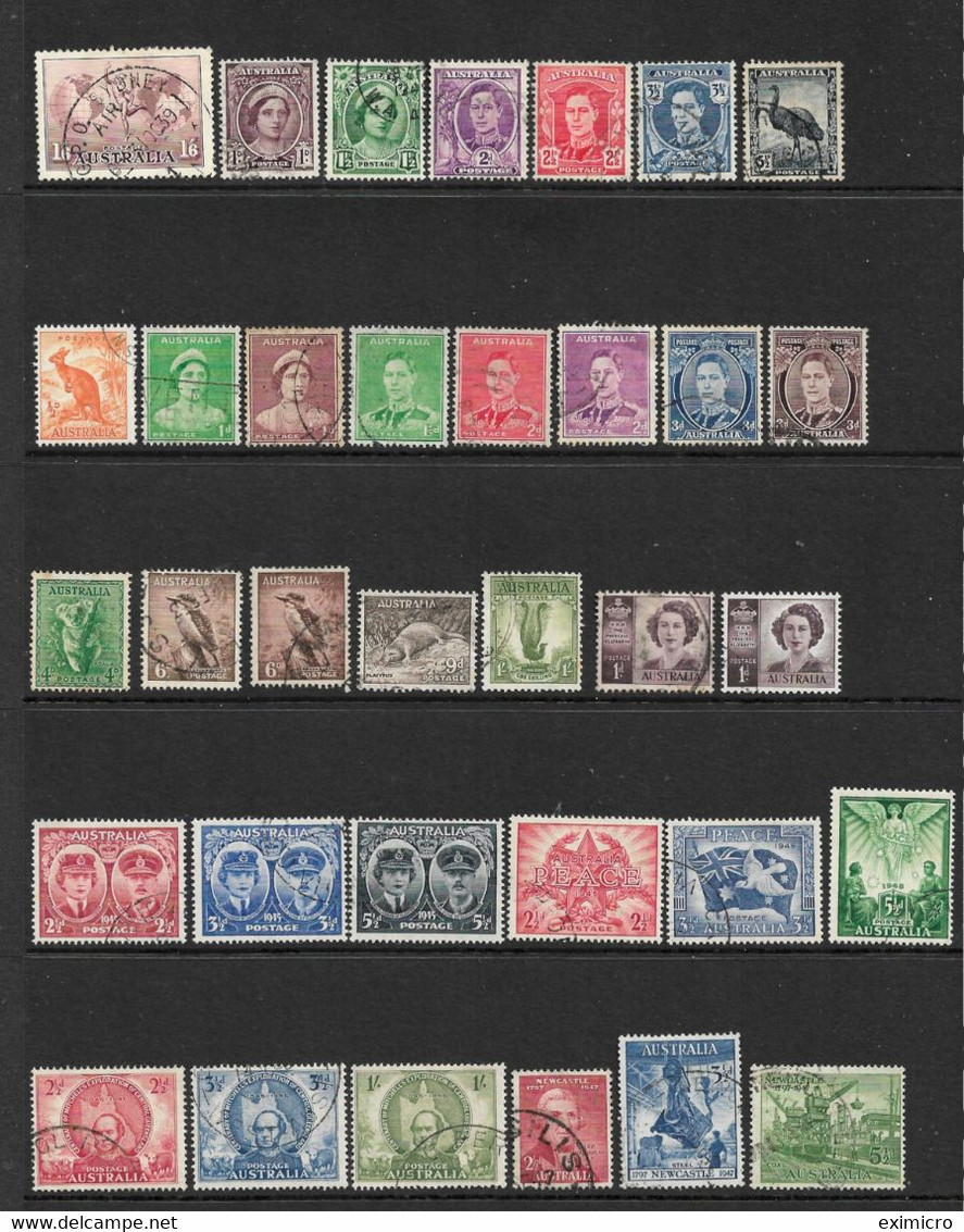 AUSTRALIA KING GEORGE VI ALL DIFFERENT FINE USED COLLECTION ON 2 HAGNER CARDS Cat £69+ - Verzamelingen