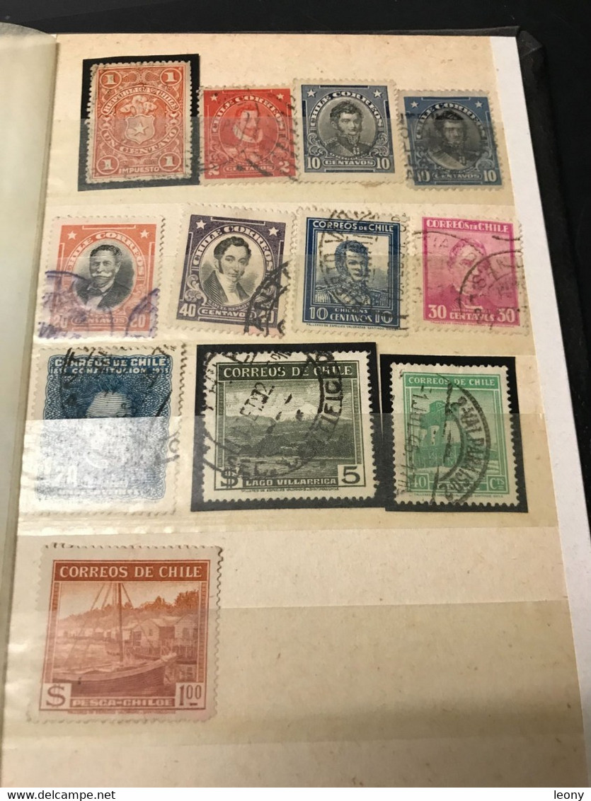 PETIT CLASSEUR  de TIMBRES DIVERS  du   " CHILI  et de l' ARGENTINE "