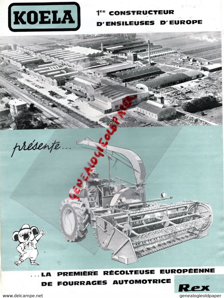 67-LINGOLSHEIM -STRASBOURG-  PROSPECTUS PUBLICITE GOETZMANN- ENSILEUSE KOELA + TARIF 1964  TRACTEUR-AGRICULTURE - Landwirtschaft