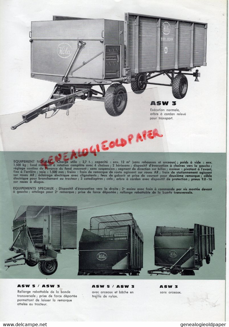 67-LINGOLSHEIM -STRASBOURG-  PROSPECTUS PUBLICITE GOETZMANN- ENSILEUSE KOELA + TARIF 1964  TRACTEUR-AGRICULTURE