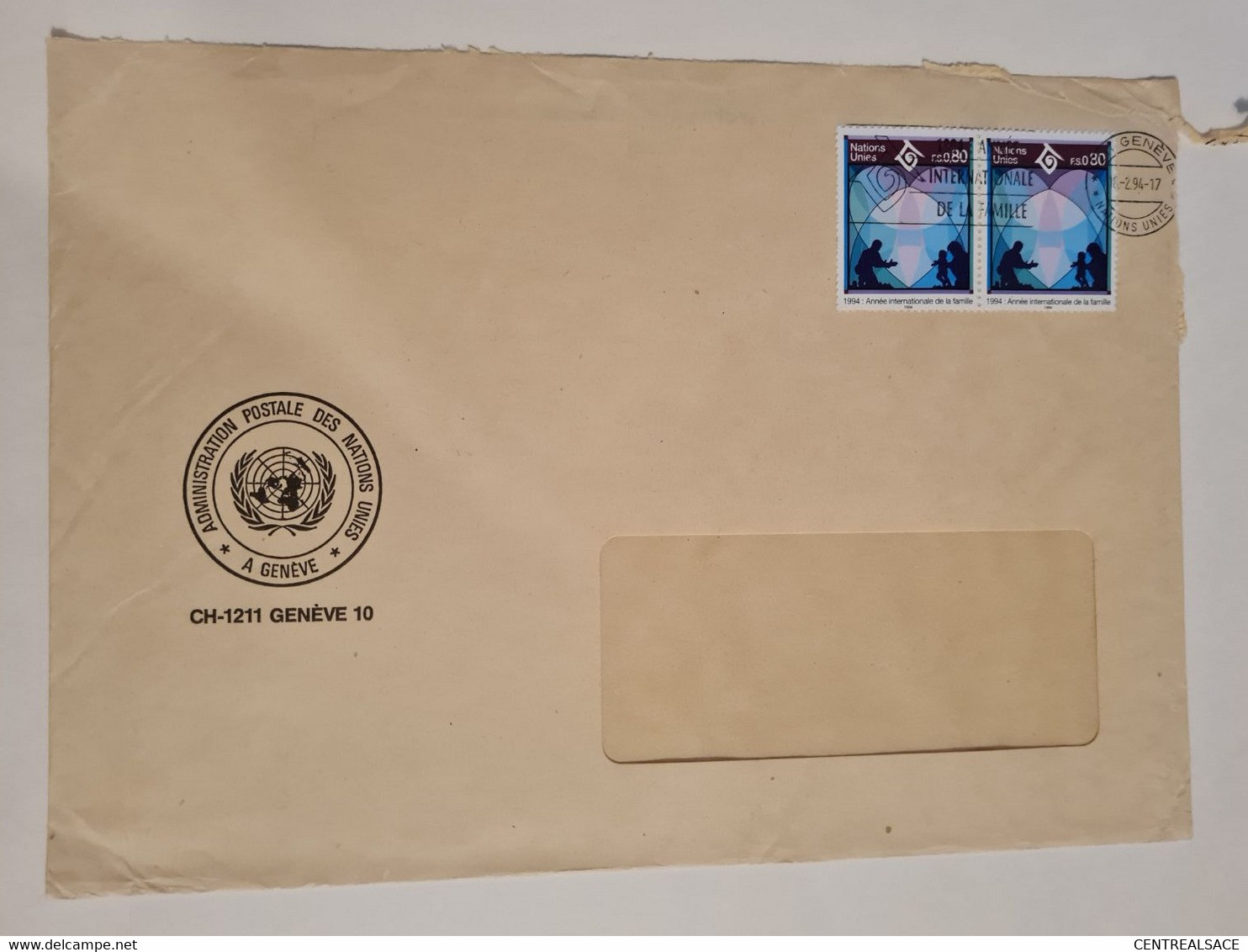 Lettre NATIONS UNIES GENEVE Année Internationale De La Famille 1994 - Cartas & Documentos