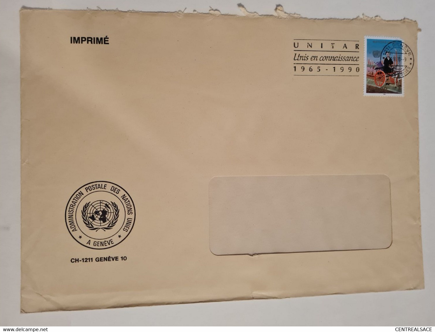 Lettre NATIONS UNIES GENEVE UNITAR Unis En Connaissance 1990 - Lettres & Documents