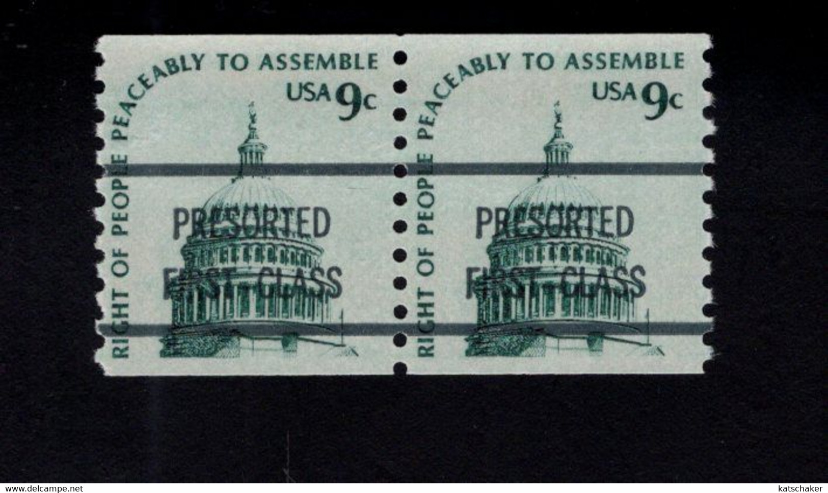 1088419957 1976 SCOTT 1616B POSTFRIS MINT NEVER HINGED EINWANDFREI (XX)  PAIR PRECANCELED DOME OF CAPITOL DULL GUM - Coils & Coil Singles