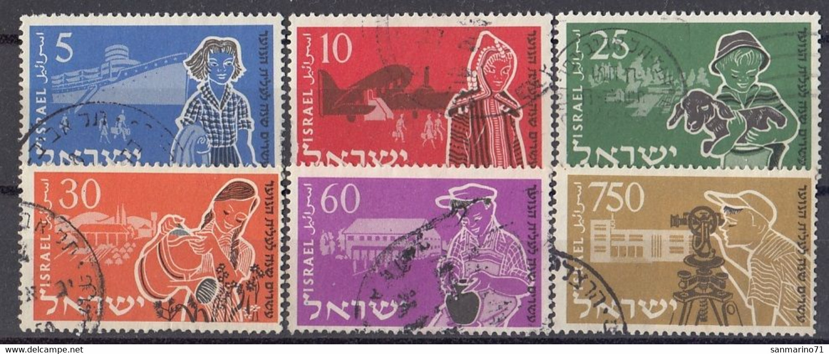 ISRAEL 108-113,used,falc Hinged - Usati (senza Tab)