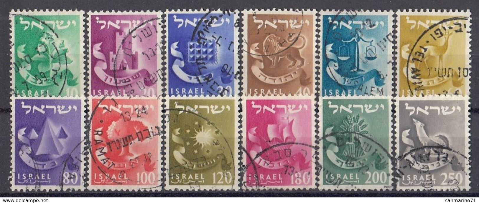 ISRAEL 119-130,used,falc Hinged - Used Stamps (without Tabs)