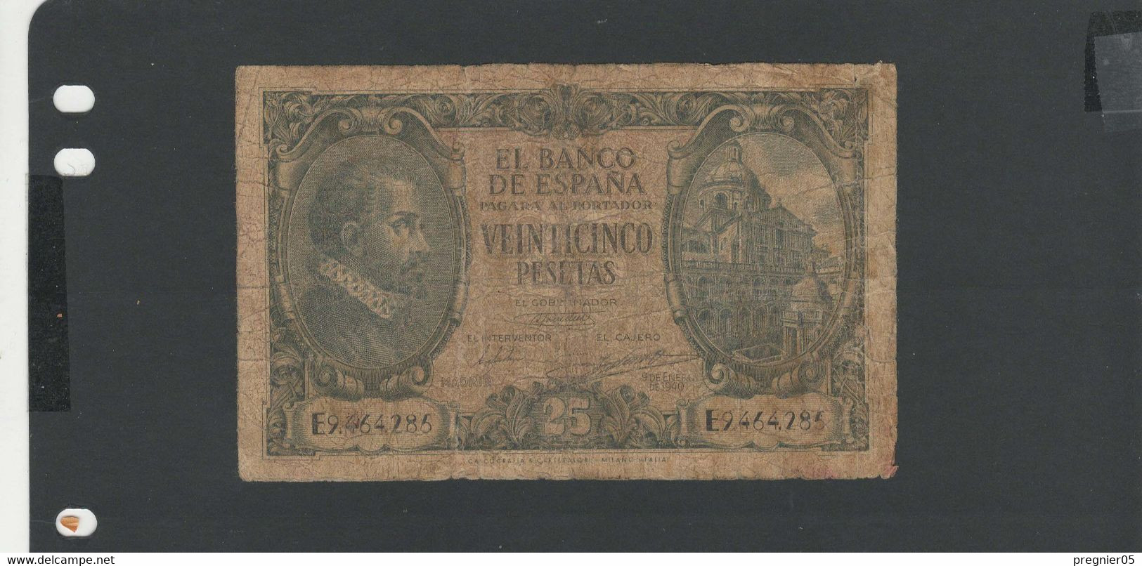 ESPAGNE - Billet 25 Pesetas 1940 B/VG Pick-116 - 25 Pesetas