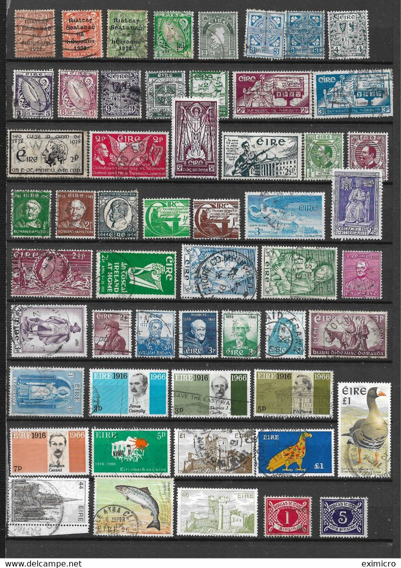 IRELAND UNCHECKED EARLY TO MODERN FINE USED LOT WITH FACE VALUES TO £1. - Lots & Serien