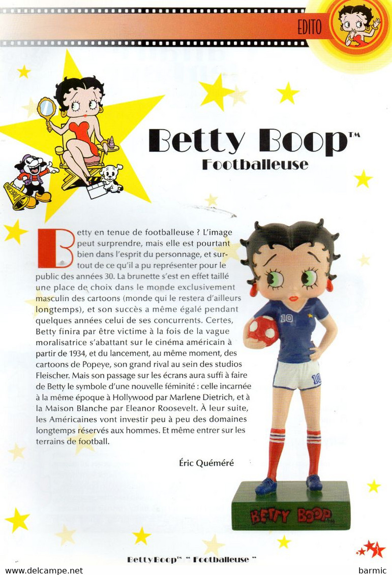 FIGURINE BETTY BOOP,  DANSEUSE FOOTBALLEUSE  N°13  AVEC SON LIVRET DE 18 PAGES REF 6066