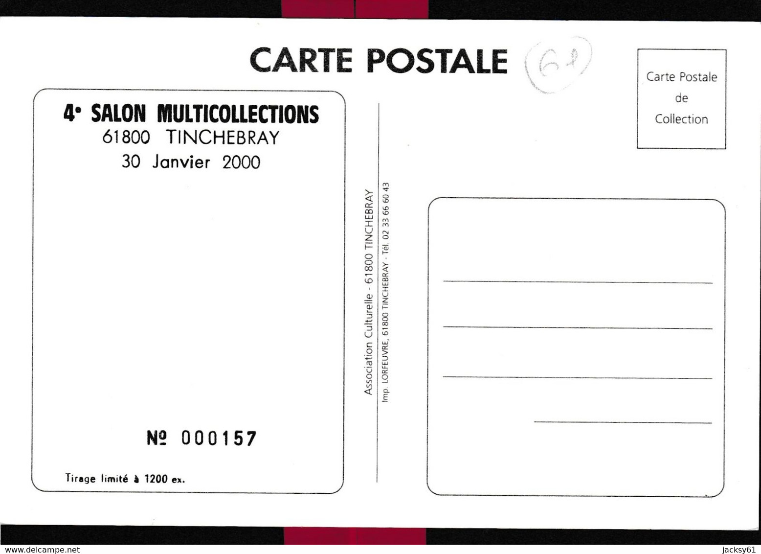 61 - Tinchebray - 4 ème Salon Multicillection  30 Janvier 2000 - Bourses & Salons De Collections