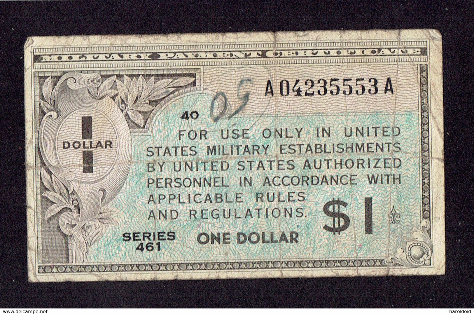 USA - BILLET MILITAIRE - 1 DOLLAR - 1946 - 1946 - Series 461
