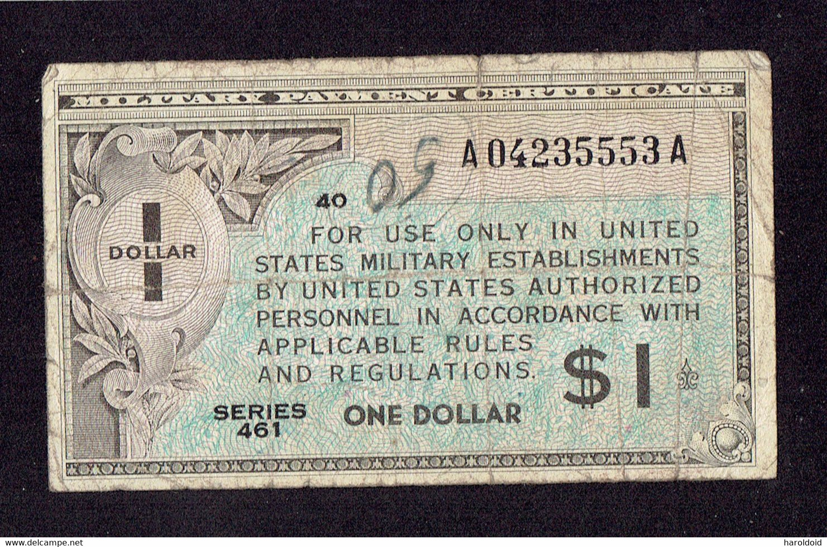 USA - BILLET MILITAIRE - 1 DOLLAR - 1946 - 1946 - Serie 461