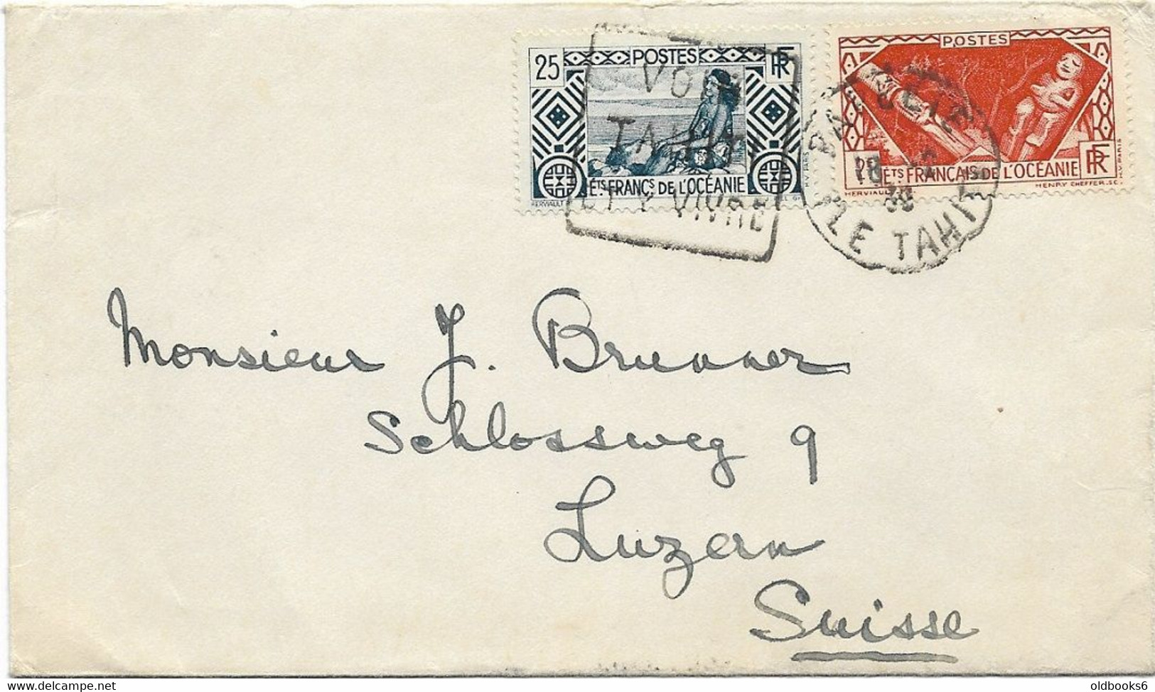 FRANZÖSISCH OZEANIEN 1939 Commercial Letter PAPEETE To Switzerland - Briefe U. Dokumente