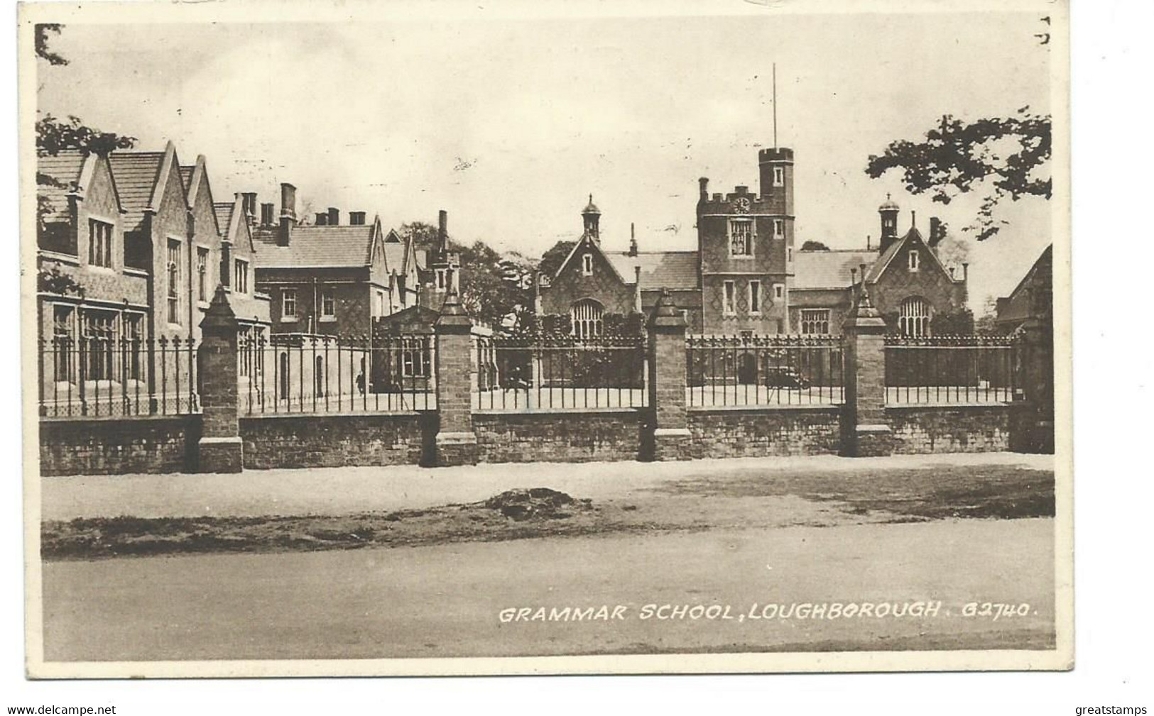 Leicestershire Postcard Loughborough Grammar School Sepia Type 1950 Posted - Other & Unclassified