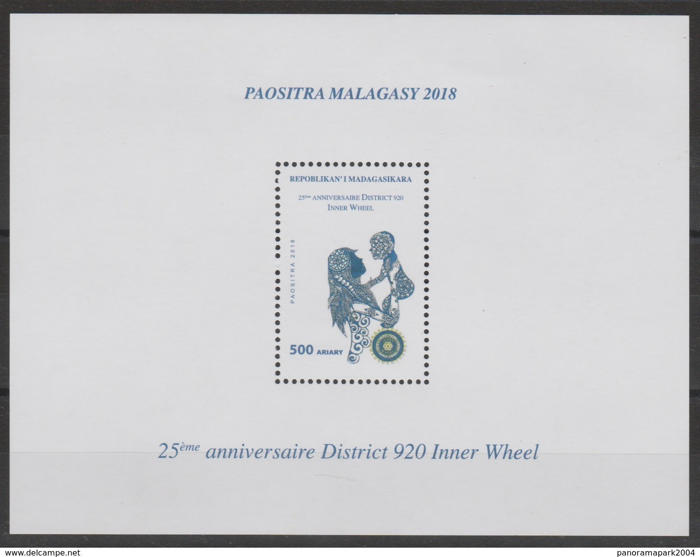 Madagascar Madagaskar 2018 Mi. Bl. 324 Bloc De Luxe Proof 25ème Anniversaire District 920 Inner Wheel Rotary Club - Madagascar (1960-...)