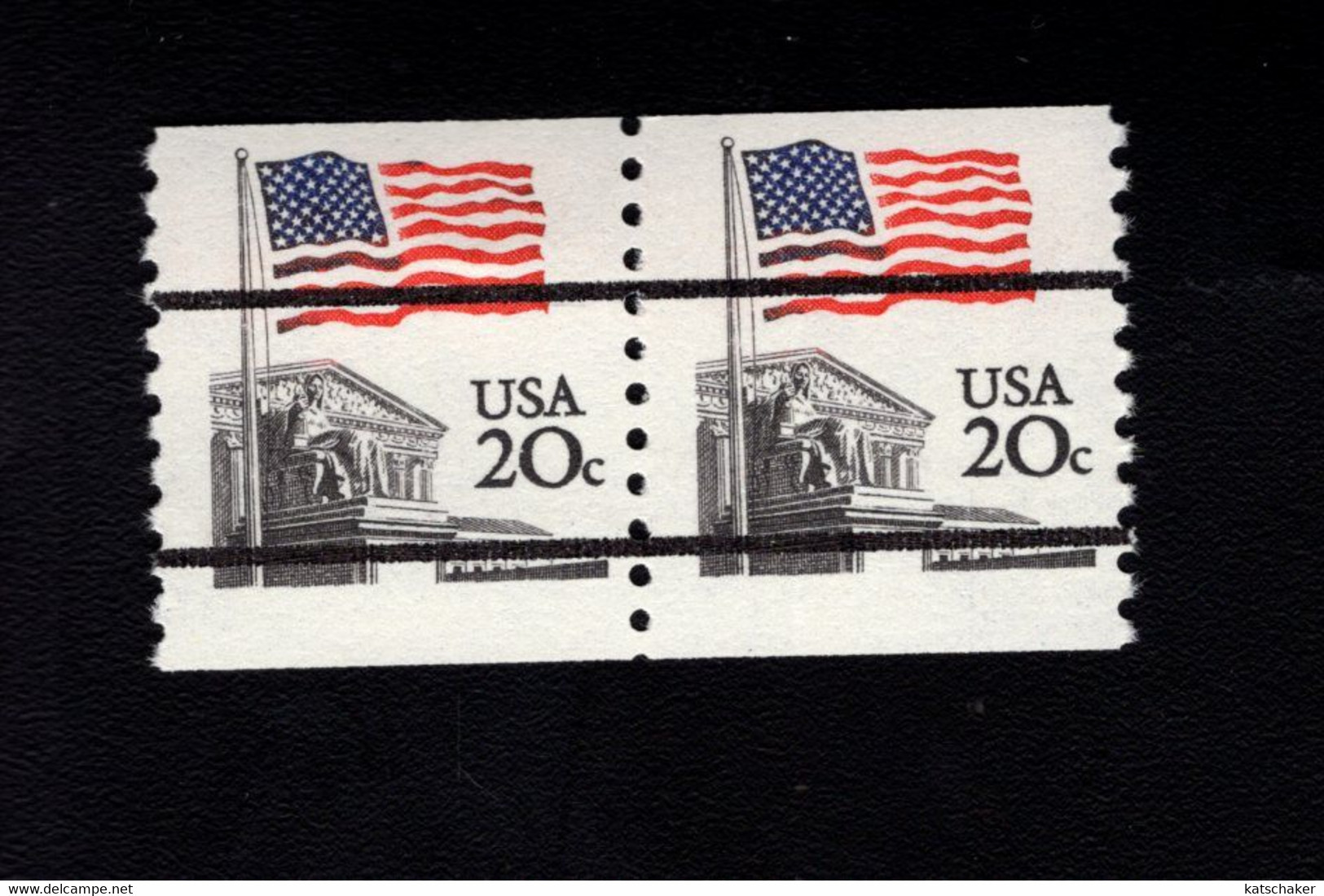 1087738129 SCOTT 1895B POSTFRIS MINT NEVER HINGED EINWANDFREI - PRECANCELLED LINES ONLY FLAG OVER SUPREME COURT PAIR - Ungebraucht