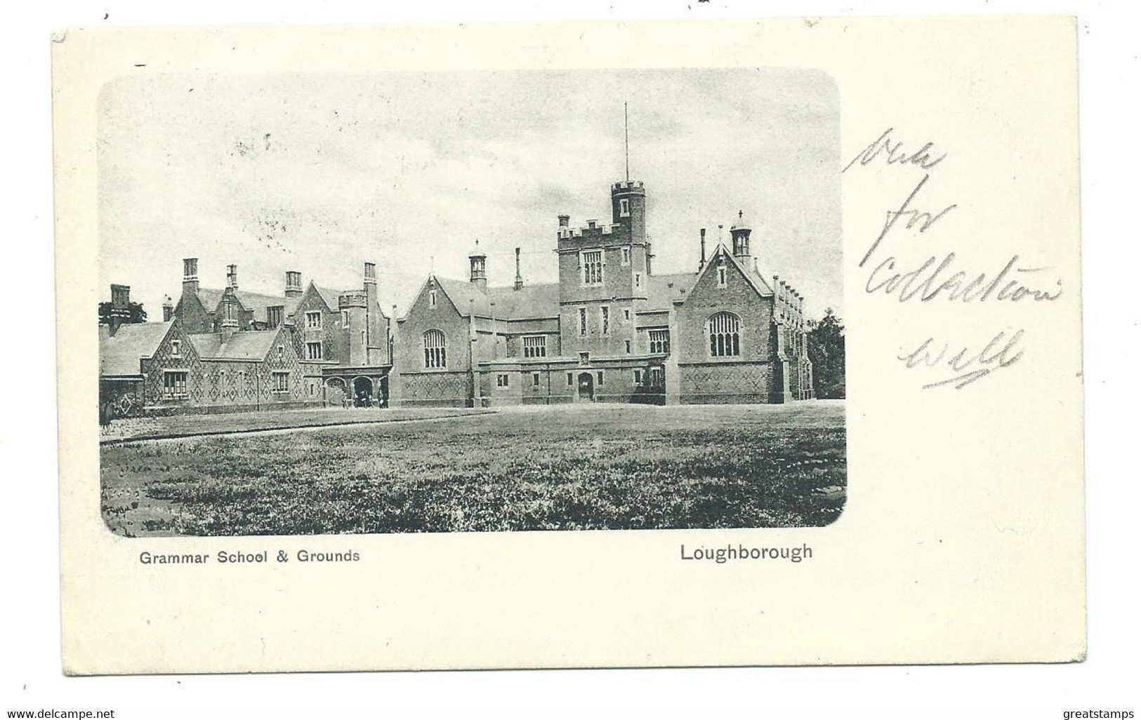 Leicestershire Postcard  Loughborough Grammar School And Grounds Nice Squared Circle Postmark 1904 - Other & Unclassified