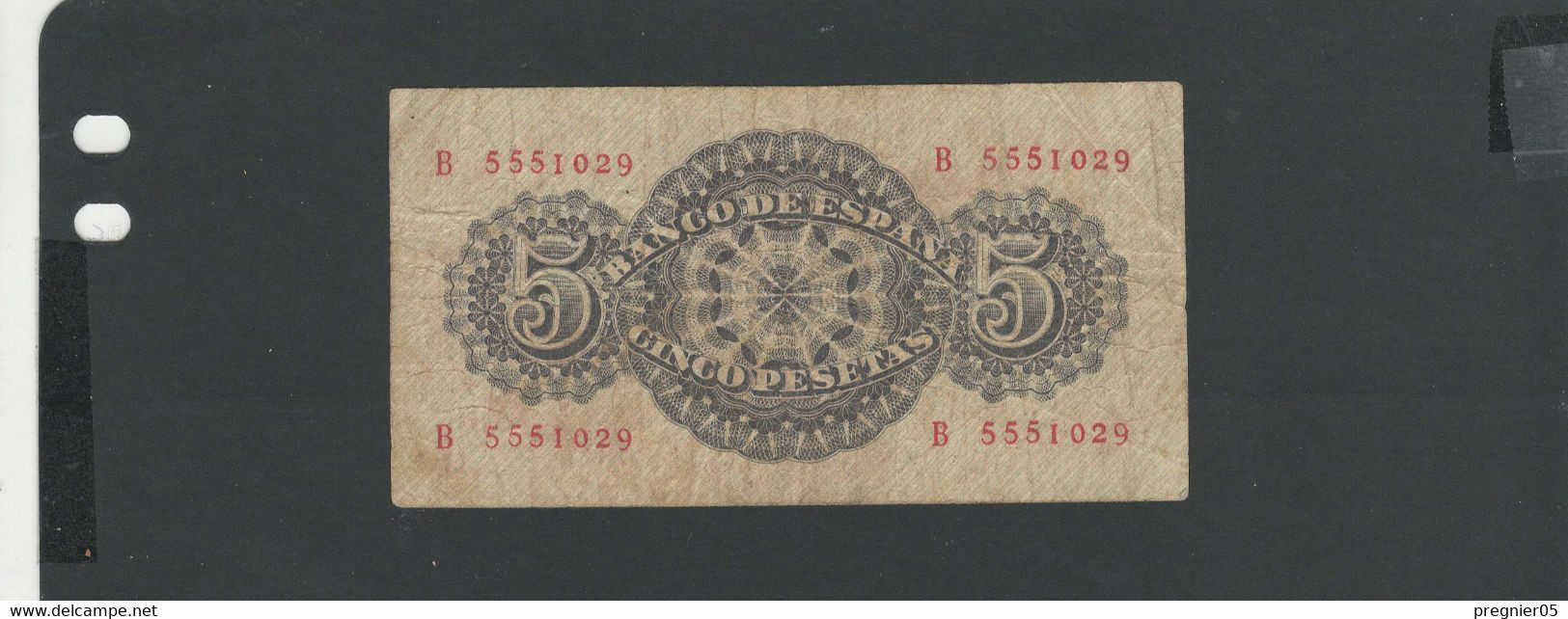 ESPAGNE - Billet 5 Pesetas 1947 B/VG Pick-134 - 5 Peseten