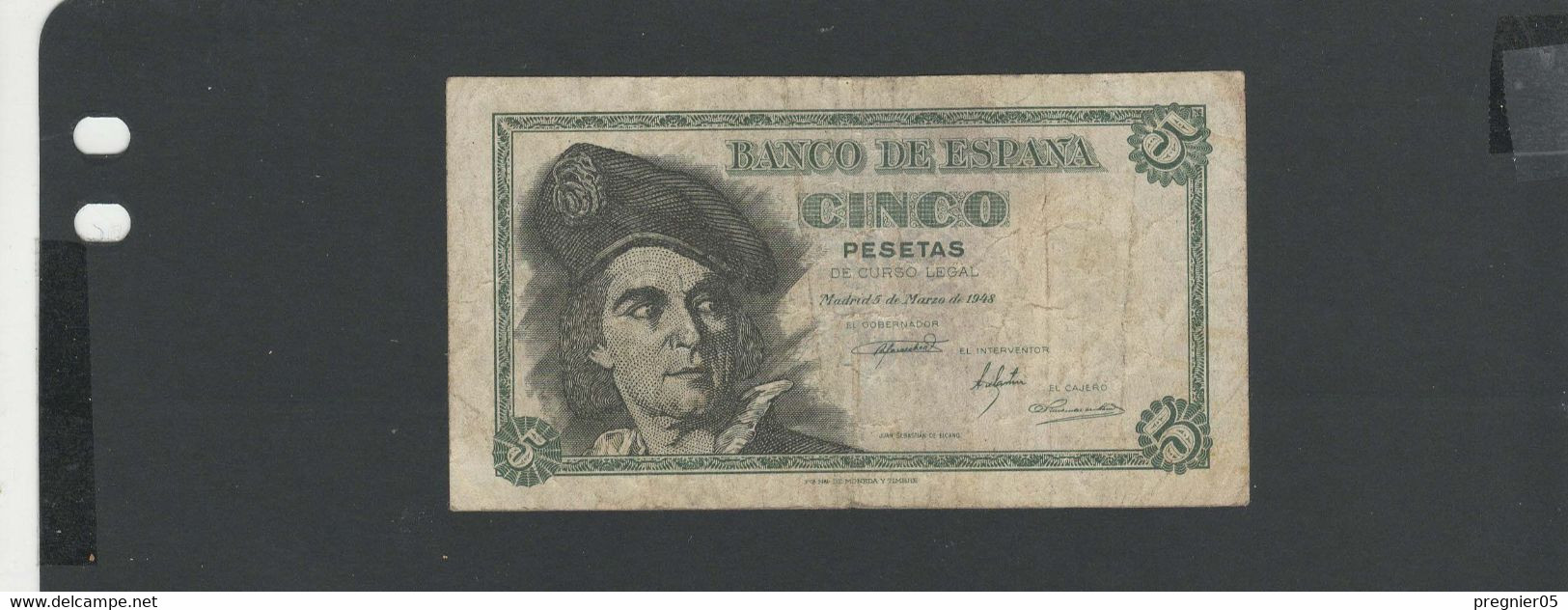 ESPAGNE - Billet 5 Pesetas 1948 TB/F Pick-136 - 5 Pesetas