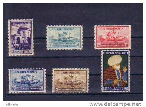1941 TURKEY THE 395TH ANNIVERSARY OF THE DEATH OF BARBAROS HAYREDDIN MNH ** - Unused Stamps