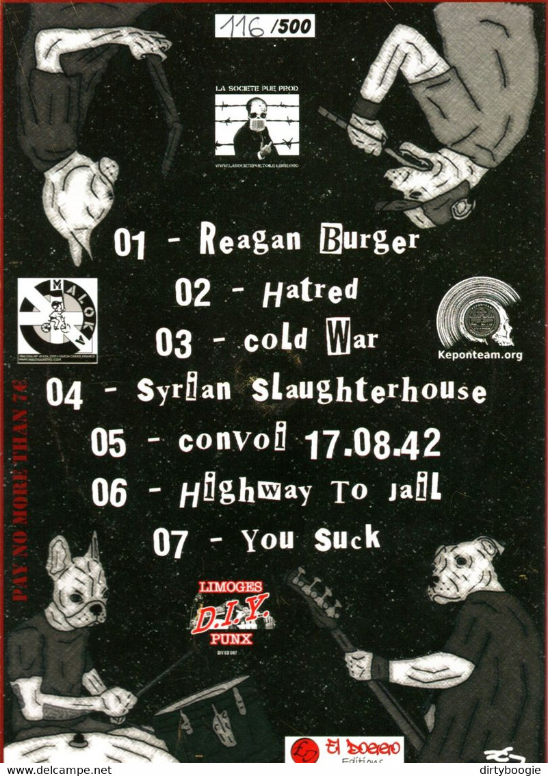 Reagan Burger - Like A Meal Of Broken Glass - CD - Thrashcore - Numéroté - Punk