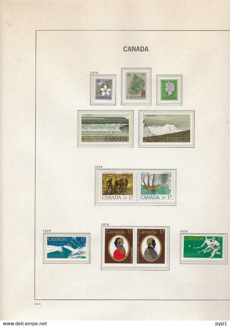 1979 MNH Canada Year Collection + Extra Sheet, According To DAVO Album Postfris** - Años Completos