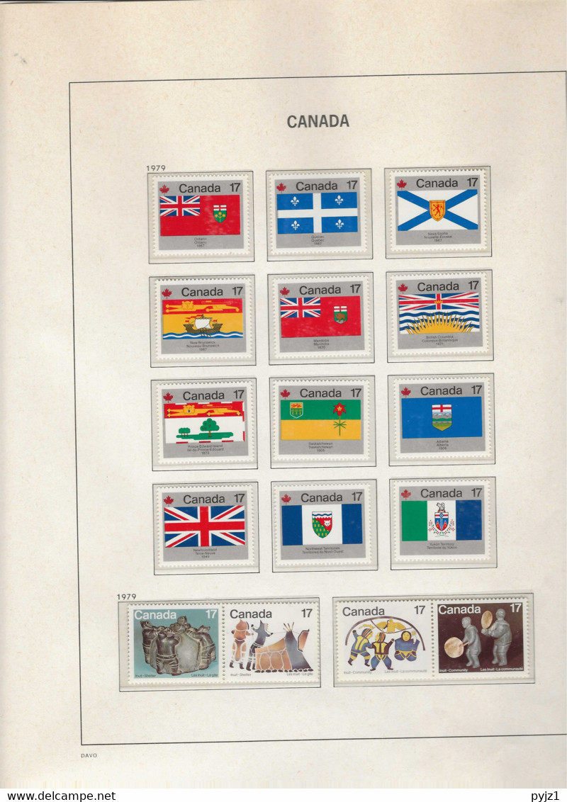 1979 MNH Canada Year Collection + Extra Sheet, According To DAVO Album Postfris** - Años Completos