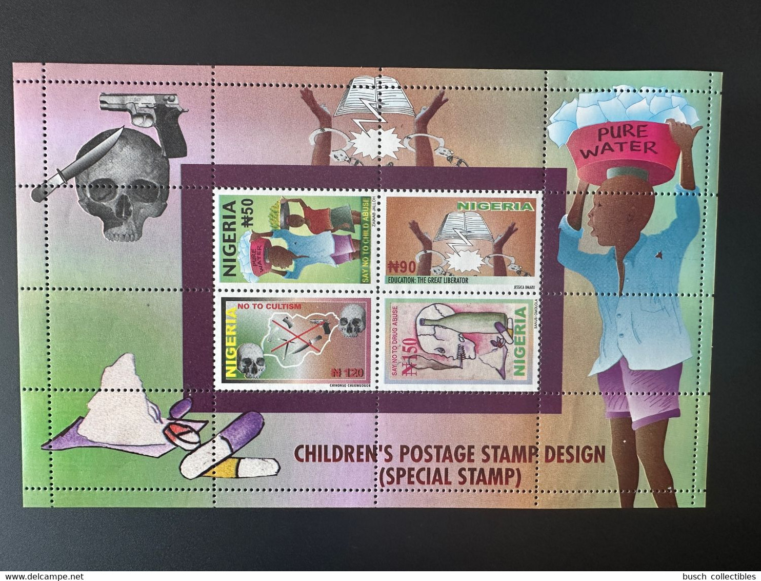 Nigeria 2004 Mi. Bl. 28 Children's Postage Stamp Design Child Kinder Enfants - Nigeria (1961-...)