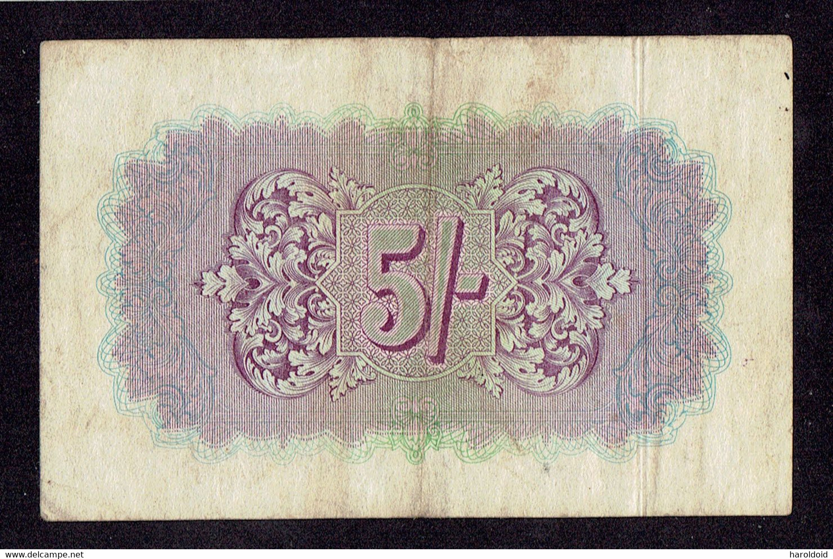 GRANDE BRETAGNE - BILLET MILITAIRE D'OCCUPATION - 5 SHILLINGS - TB - 1943 - Britse Militaire Autoriteit