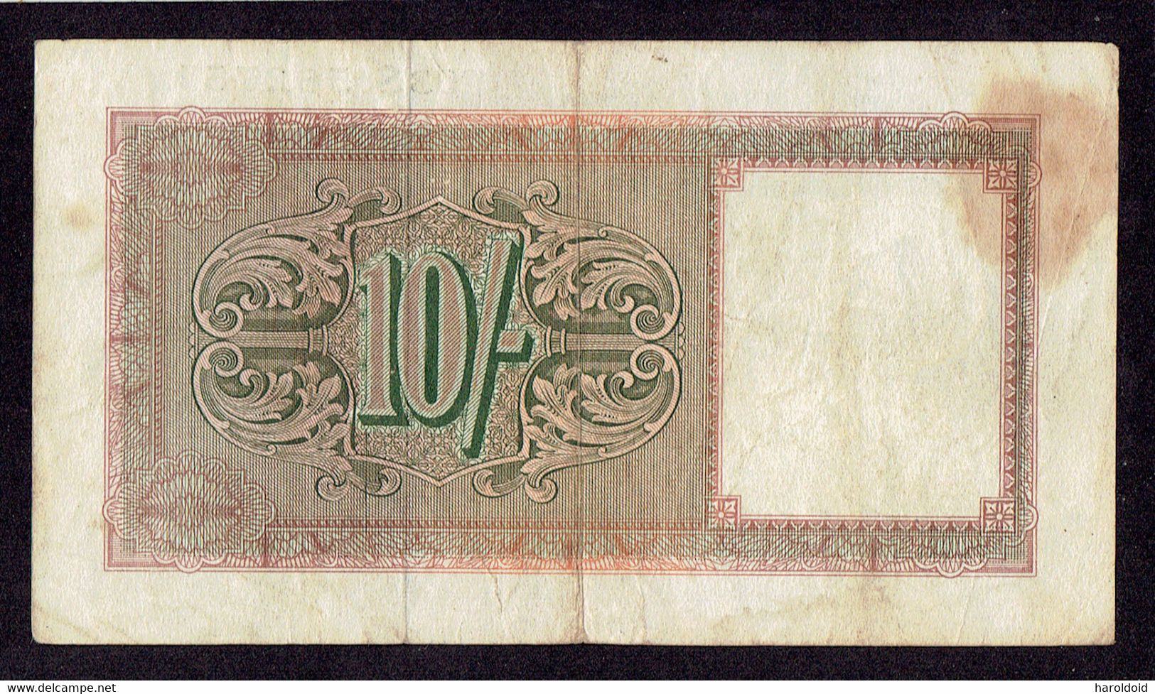 GRANDE BRETAGNE - BILLET MILITAIRE D'OCCUPATION - 10 SHILLINGS - TTB - 1943 - Autorità Militare Britannica