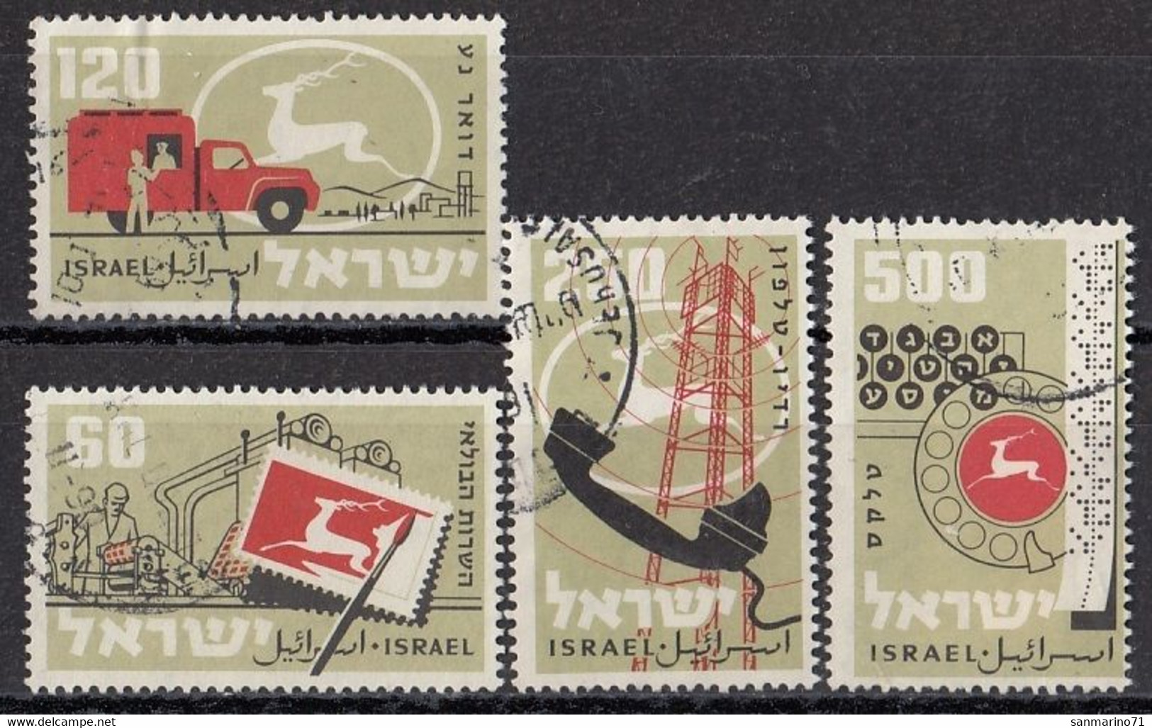 ISRAEL 172-175,used,falc Hinged - Usati (senza Tab)