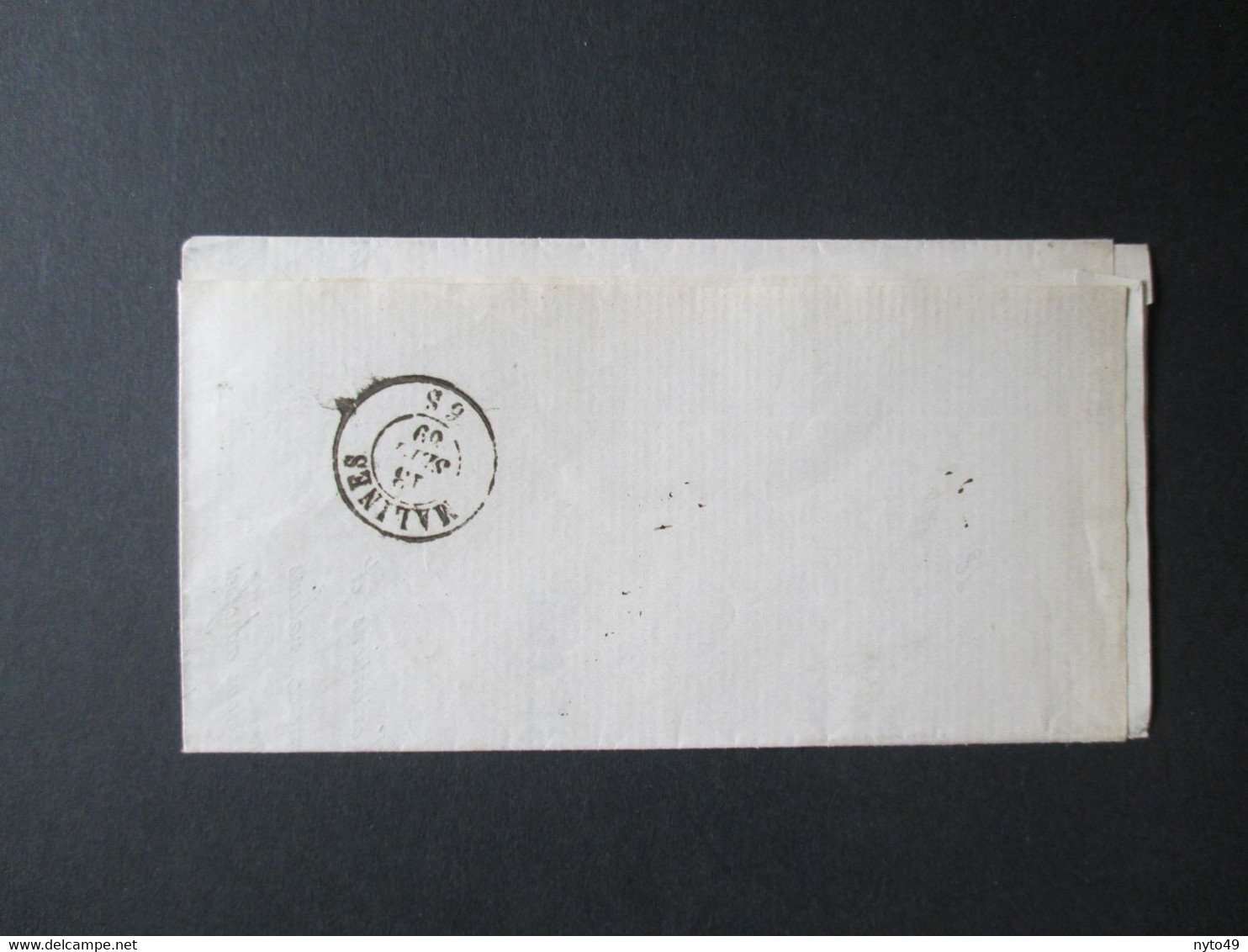 Nr 23A - Kleine Leeuw - Op Wikkel Uit Gent Naar Mechelen - OCB € 60 à 10% - 1866-1867 Coat Of Arms