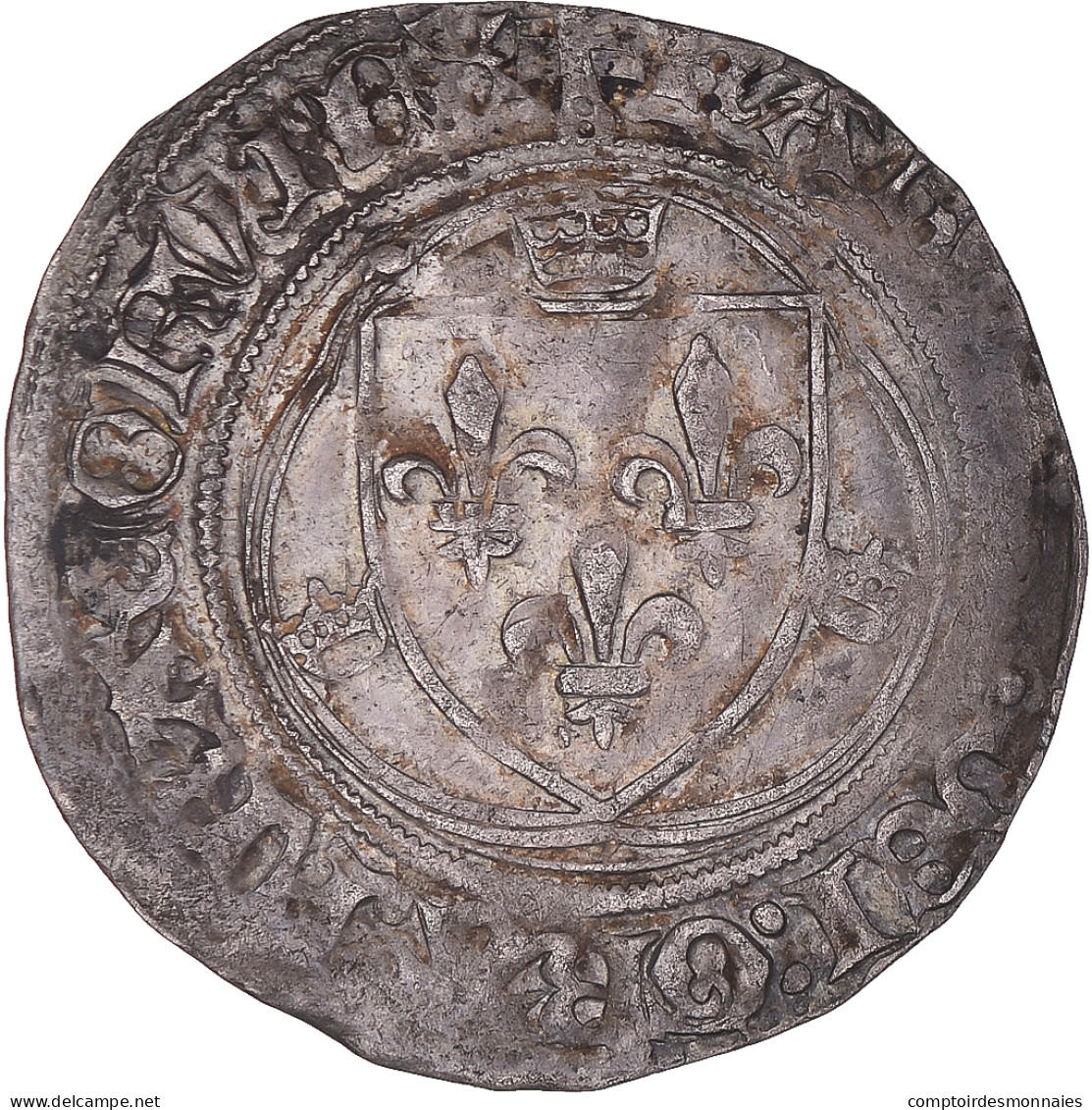 Monnaie, France, Charles VIII, Blanc à La Couronne, Châlons-en-Champagne, TTB - 1483-1498 Karl VIII. Der Freundliche