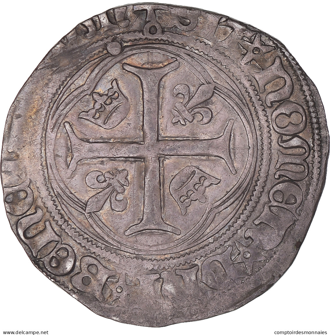 Monnaie, France, Charles VIII, Blanc à La Couronne, Châlons-en-Champagne, TTB - 1483-1498 Carlo VIII