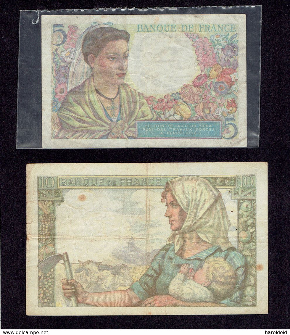 LOT 5 F BERGER K.5=4=1945.K. ET 10 F MINEUR L.25=3=1943.L. - Non Classificati