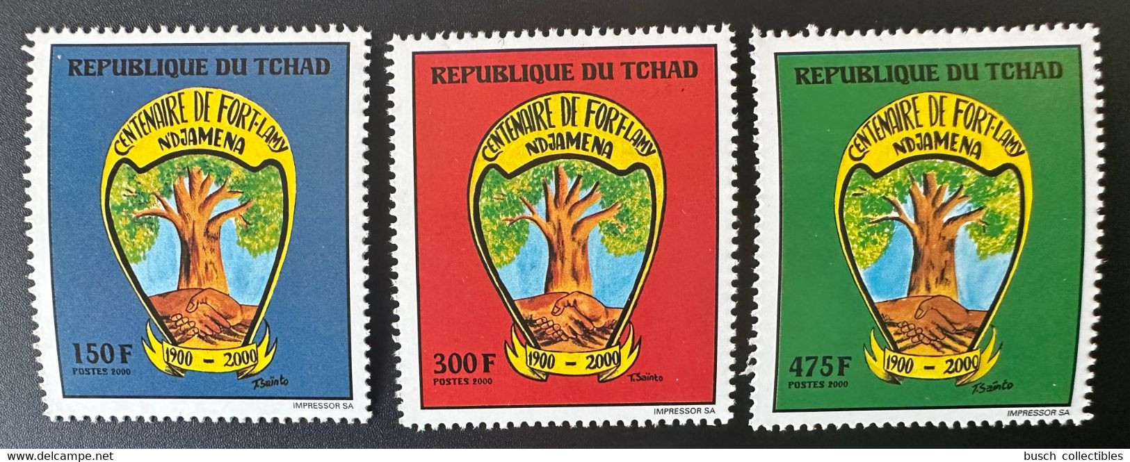 Tchad Chad Tschad 2000 Mi. 2065 - 2067 Centenaire De Fort-Lamy N'djamena Baum Tree Arbre - Tchad (1960-...)