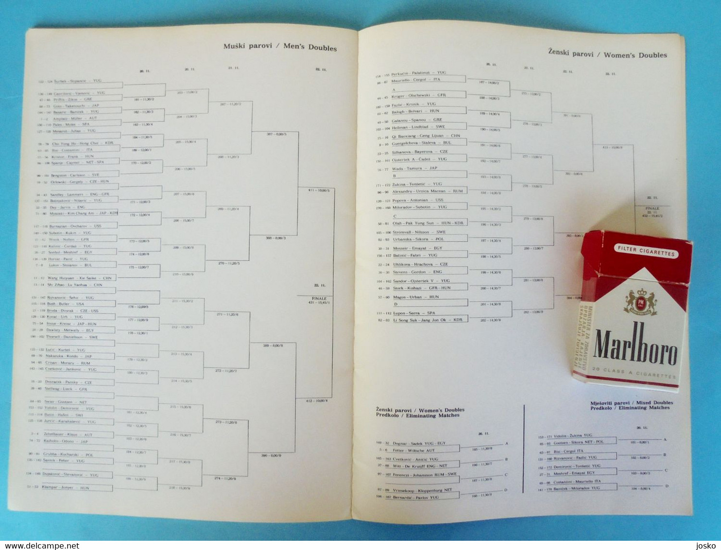 THE 24th YUGOSLAV OPEN TABLE TENNIS CHAMPIONSHIP 1980 large official programme MORE PLAYERS AUTOGRAPHS tennis de table