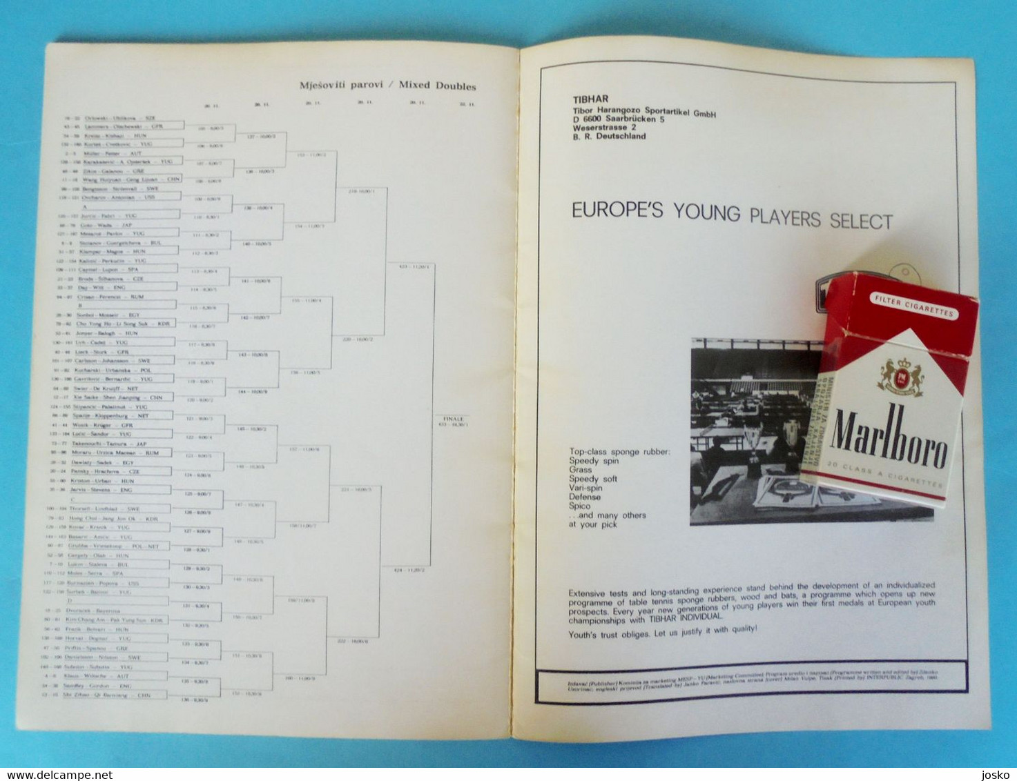 THE 24th YUGOSLAV OPEN TABLE TENNIS CHAMPIONSHIP 1980 large official programme MORE PLAYERS AUTOGRAPHS tennis de table