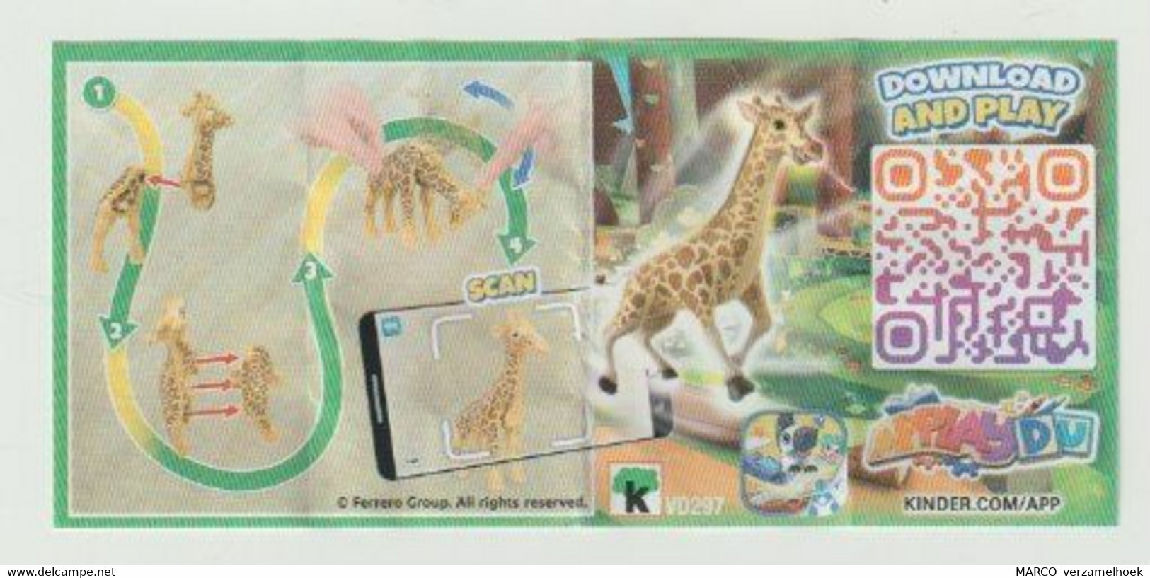 Handleiding FERRERO Kinder K-VD297 Giraf-giraffe 2022 ApplayDU NATOONS - Istruzioni
