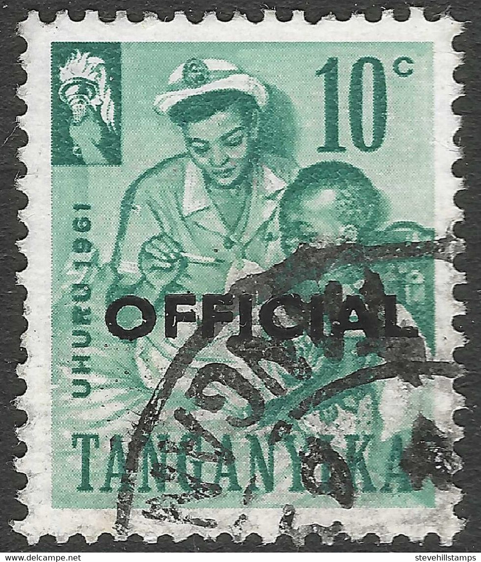 Tanganyika. 1961 Official. 10c Used. SG O2 - Tanganyika (...-1932)