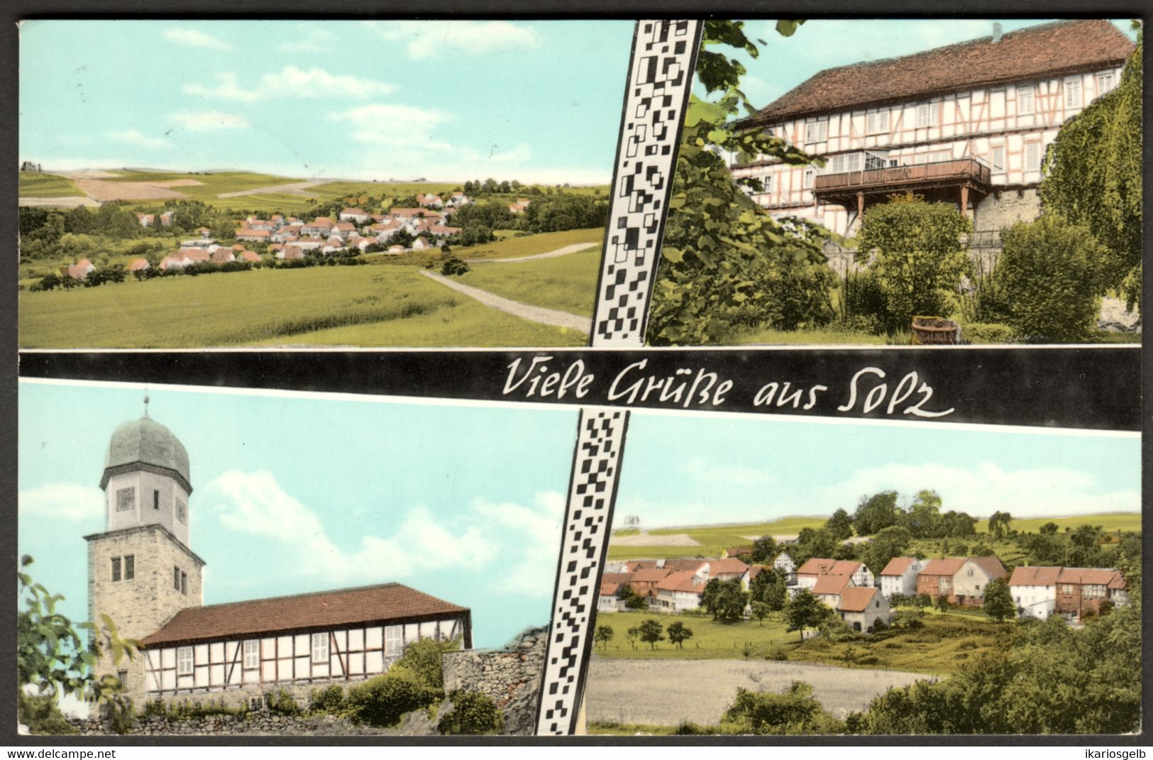 Solz Bei Bebra 1969 Privatkarte " 4 Farbige Ortsansichten" Ansichtskarte - Bebra