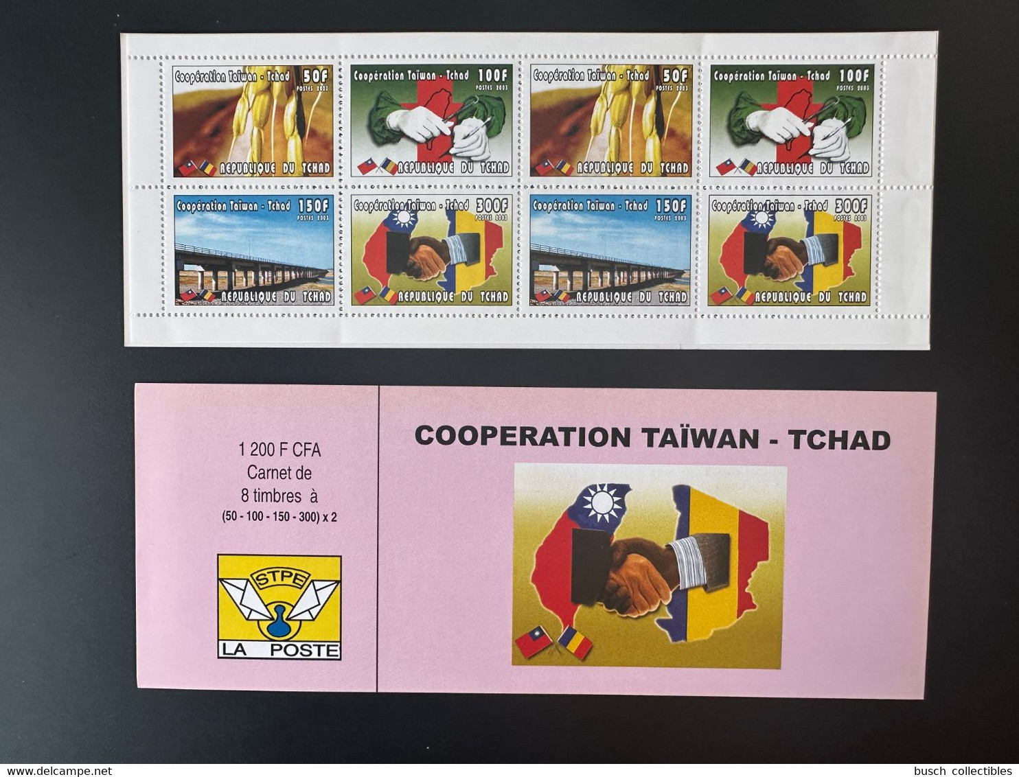 Tchad Chad Tschad 2003 Mi. Bl. 377 Carnet Booklet MH Coopération Taiwan Chine China Health Santé Map Karte - Emissioni Congiunte