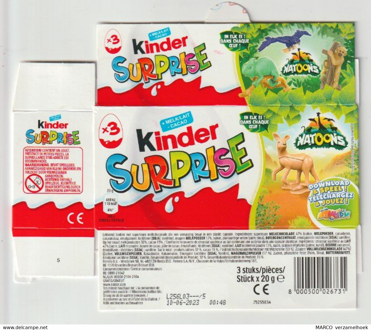 Box-doos-verpakking FERRERO Kinder Suprise 2022 Breda Nederland (NL) Applaydu Natoons - Andere & Zonder Classificatie