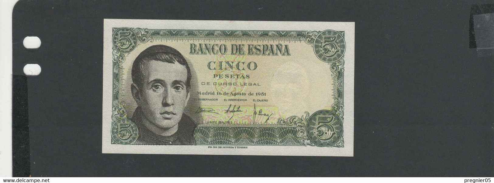 ESPAGNE - Billet 5 Pesetas 1951 SPL/AU Pick-140a.2 - 5 Pesetas