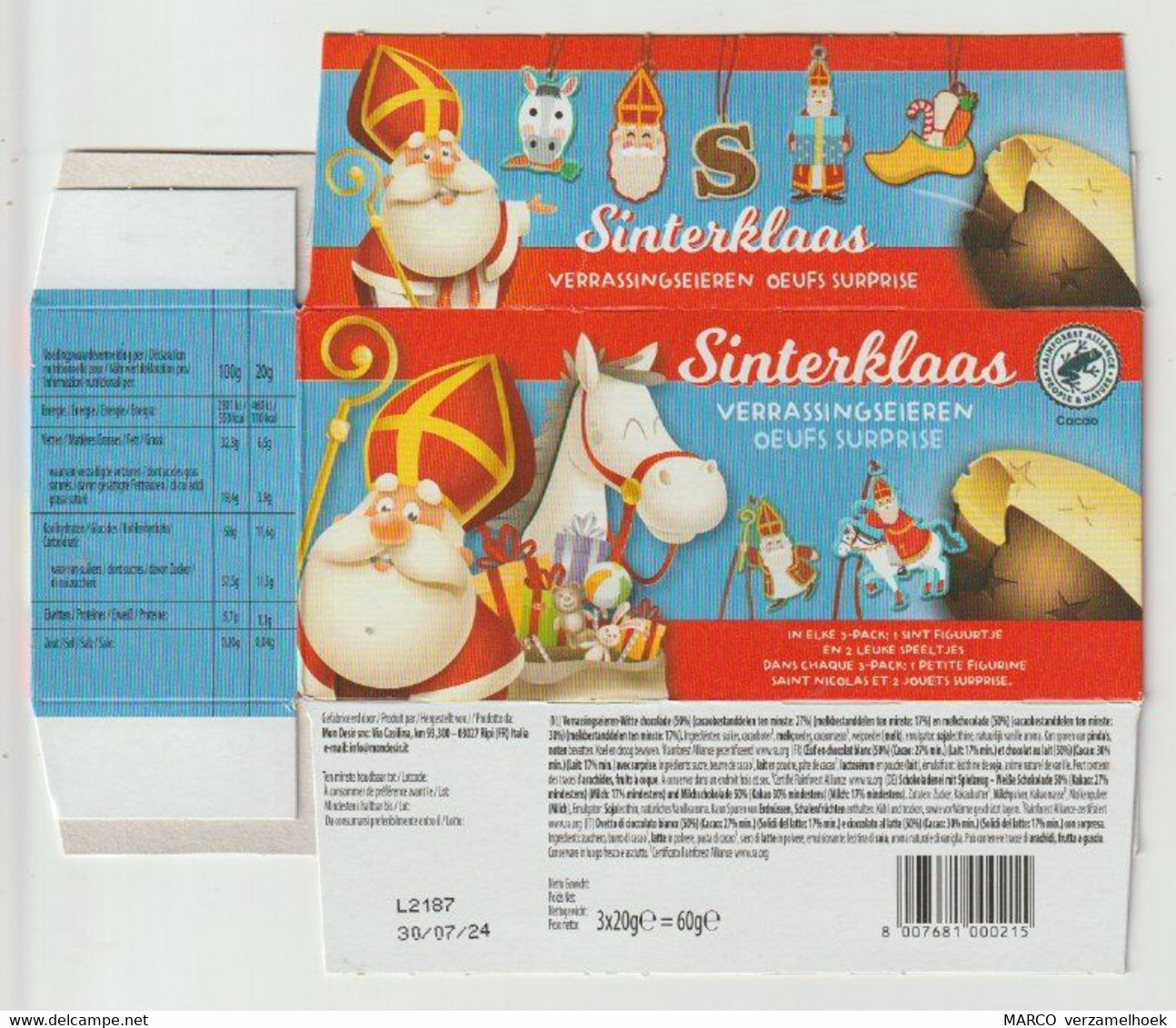 Doos-verpakking Sinterklaas Mon Desir Snc Ripi Frosinone Italia (I) - Andere & Zonder Classificatie