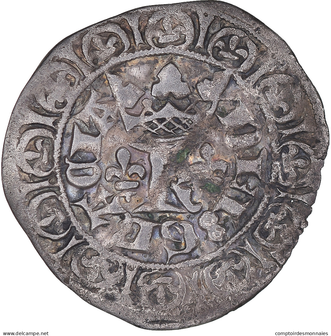 Monnaie, France, Charles V, Blanc Au K, TTB, Argent, Duplessy:363 - 1364-1380 Charles V The Wise