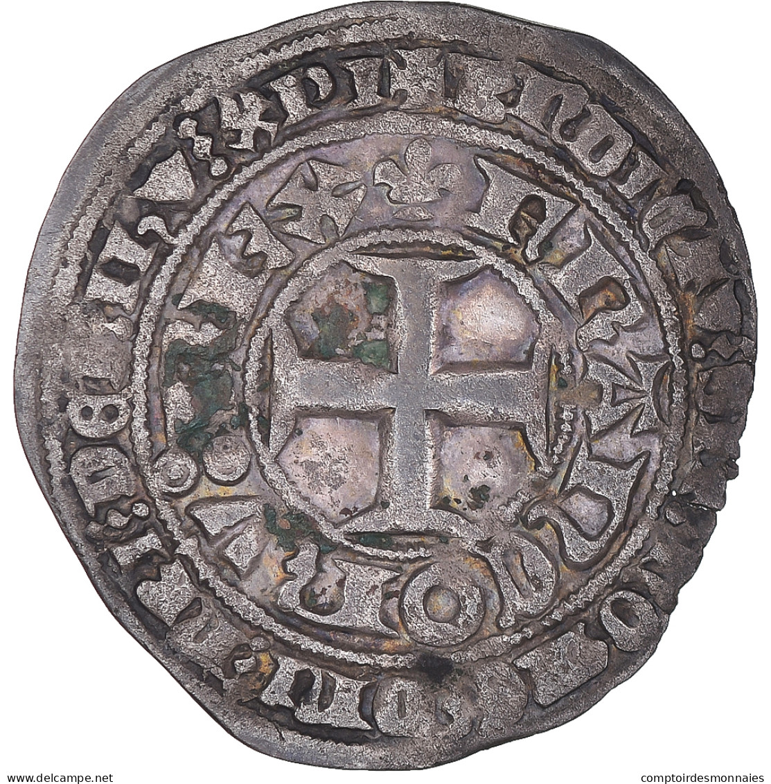 Monnaie, France, Charles V, Blanc Au K, TTB, Argent, Duplessy:363 - 1364-1380 Charles V Le Sage